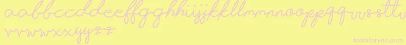 Infatuation Font – Pink Fonts on Yellow Background