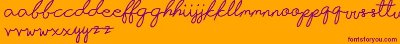 Infatuation-Schriftart – Violette Schriften auf orangefarbenem Hintergrund