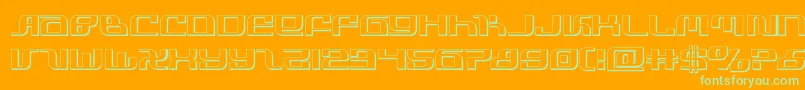 infinityformula3d-Schriftart – Grüne Schriften auf orangefarbenem Hintergrund