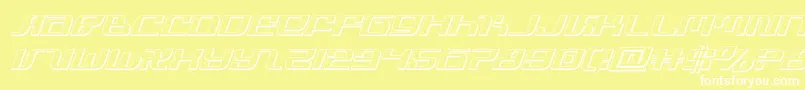 infinityformula3dital-Schriftart – Weiße Schriften auf gelbem Hintergrund