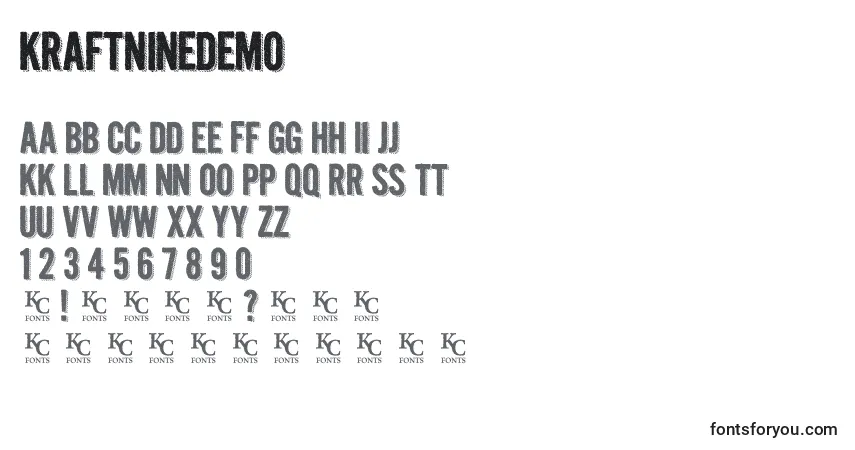 Schriftart Kraftninedemo – Alphabet, Zahlen, spezielle Symbole