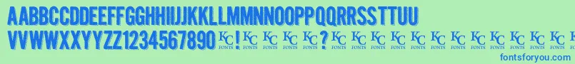 Kraftninedemo Font – Blue Fonts on Green Background