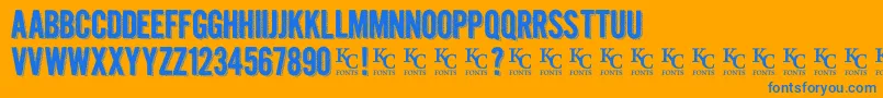 Kraftninedemo Font – Blue Fonts on Orange Background