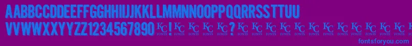 Kraftninedemo Font – Blue Fonts on Purple Background