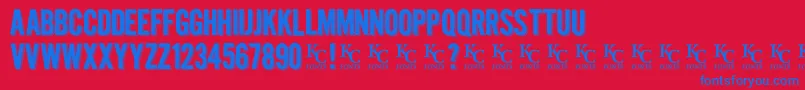 Kraftninedemo Font – Blue Fonts on Red Background