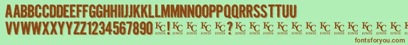 Kraftninedemo Font – Brown Fonts on Green Background