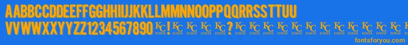 Kraftninedemo Font – Orange Fonts on Blue Background