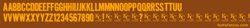 Kraftninedemo Font – Orange Fonts on Brown Background