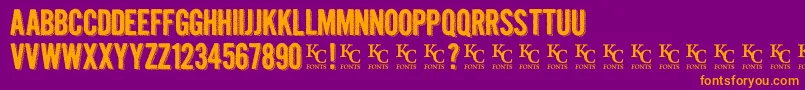 Kraftninedemo Font – Orange Fonts on Purple Background