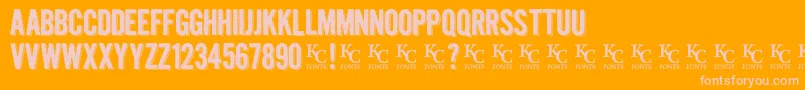 Kraftninedemo Font – Pink Fonts on Orange Background