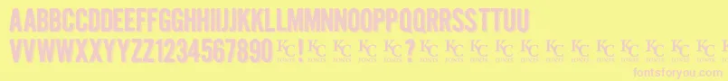 Kraftninedemo Font – Pink Fonts on Yellow Background