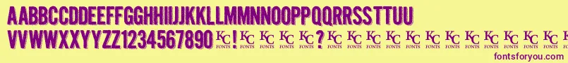 Kraftninedemo Font – Purple Fonts on Yellow Background