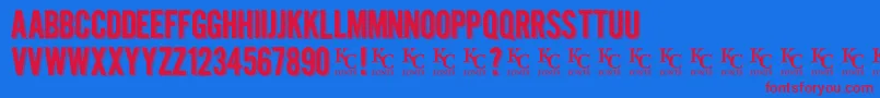 Kraftninedemo Font – Red Fonts on Blue Background