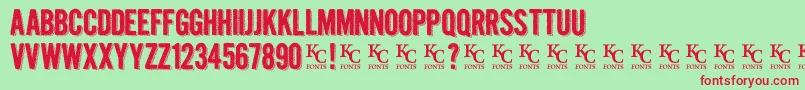 Kraftninedemo Font – Red Fonts on Green Background