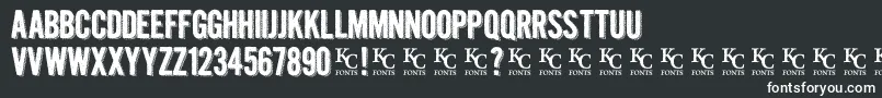 Kraftninedemo-fontti – valkoiset fontit mustalla taustalla