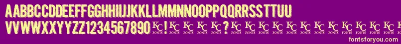 Kraftninedemo Font – Yellow Fonts on Purple Background