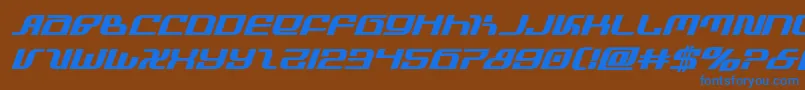 infinityformulaboldital Font – Blue Fonts on Brown Background