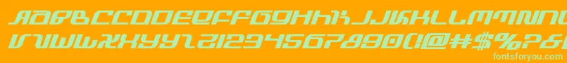 infinityformulaboldital Font – Green Fonts on Orange Background