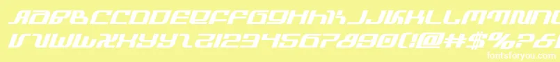 フォントinfinityformulaboldital – 黄色い背景に白い文字