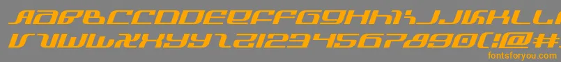 フォントinfinityformulaexpandital – オレンジの文字は灰色の背景にあります。