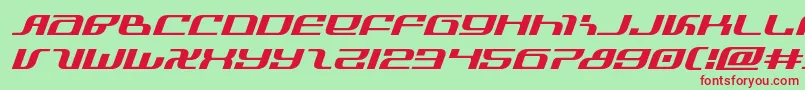 infinityformulaexpandital Font – Red Fonts on Green Background