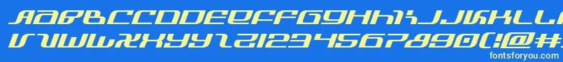 Police infinityformulaexpandital – polices jaunes sur fond bleu