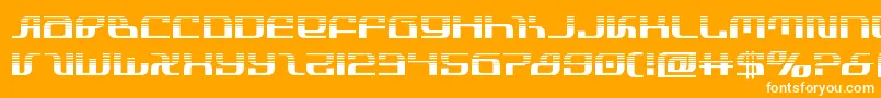 infinityformulahalf-Schriftart – Weiße Schriften auf orangefarbenem Hintergrund