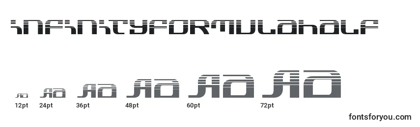 Размеры шрифта Infinityformulahalf