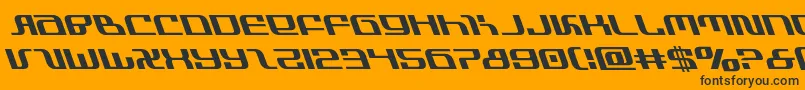 infinityformulaleft-Schriftart – Schwarze Schriften auf orangefarbenem Hintergrund