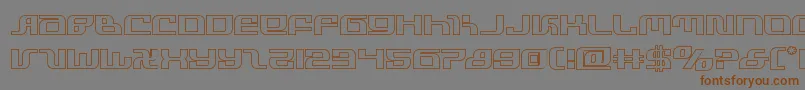infinityformulaout-Schriftart – Braune Schriften auf grauem Hintergrund