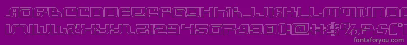 フォントinfinityformulaout – 紫の背景に灰色の文字