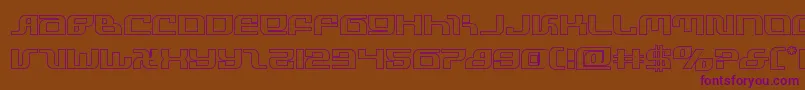 infinityformulaout-Schriftart – Violette Schriften auf braunem Hintergrund