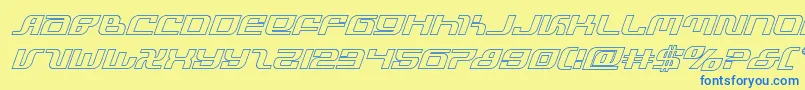 infinityformulaoutital Font – Blue Fonts on Yellow Background
