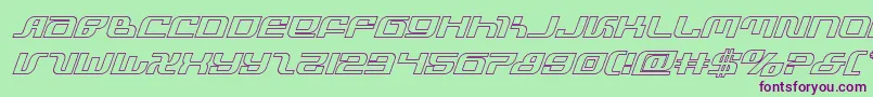 infinityformulaoutital Font – Purple Fonts on Green Background