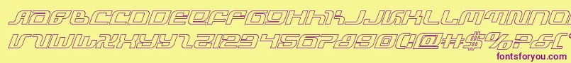 infinityformulaoutital Font – Purple Fonts on Yellow Background