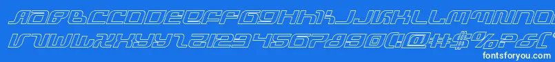 infinityformulaoutital Font – White Fonts on Blue Background