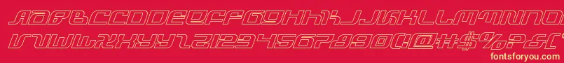 infinityformulaoutital Font – Yellow Fonts on Red Background