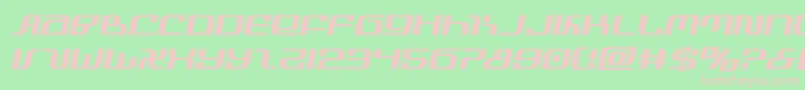 infinityformulasemital-fontti – vaaleanpunaiset fontit vihreällä taustalla