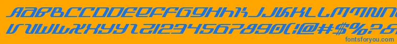 Шрифт infinityformulasuperital – синие шрифты на оранжевом фоне