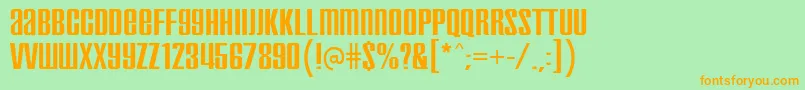 inflammable age Font – Orange Fonts on Green Background