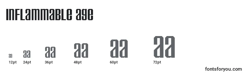Inflammable age Font Sizes