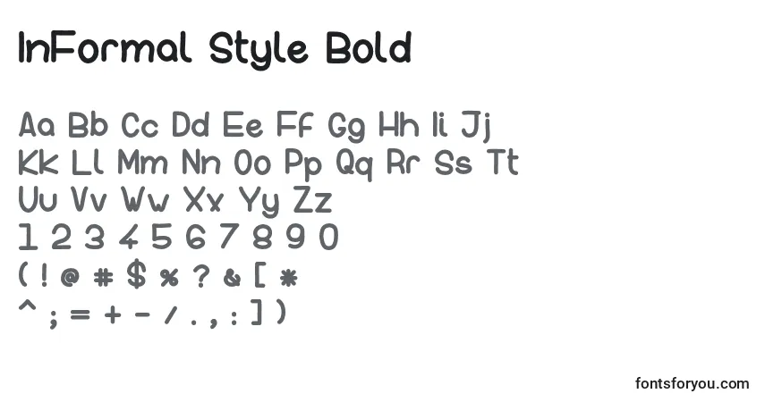 Czcionka InFormal Style Bold – alfabet, cyfry, specjalne znaki