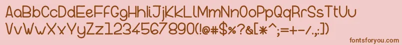 InFormal Style Regular-Schriftart – Braune Schriften auf rosa Hintergrund