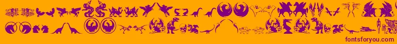 Fantastic-Schriftart – Violette Schriften auf orangefarbenem Hintergrund
