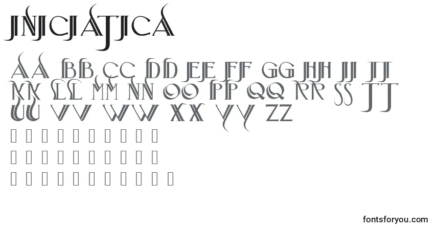 Шрифт Iniciatica – алфавит, цифры, специальные символы