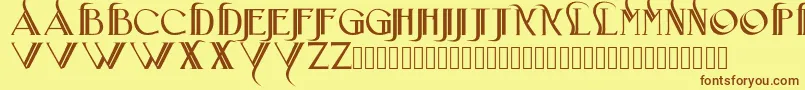 Czcionka Iniciatica – brązowe czcionki na żółtym tle