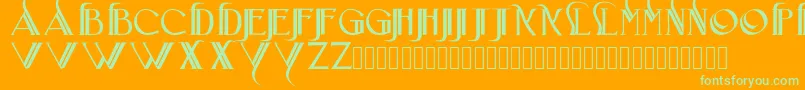 Iniciatica Font – Green Fonts on Orange Background