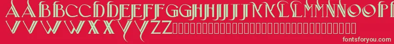 フォントIniciatica – 赤い背景に緑の文字