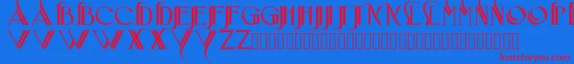 Iniciatica Font – Red Fonts on Blue Background