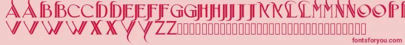 フォントIniciatica – ピンクの背景に赤い文字